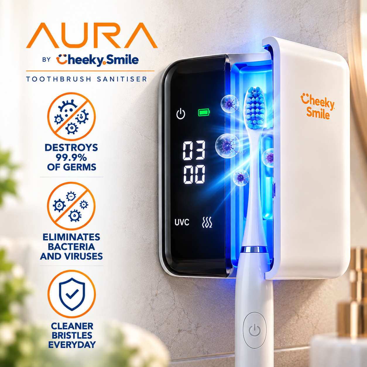 The Master Suite - 2 Aura Toothbrush Sanitisers by Cheeky Smile