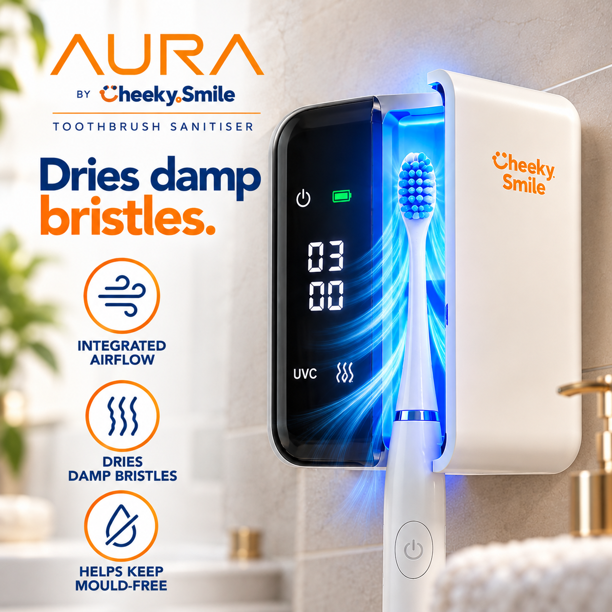 The Master Suite - 2 Aura Toothbrush Sanitisers by Cheeky Smile